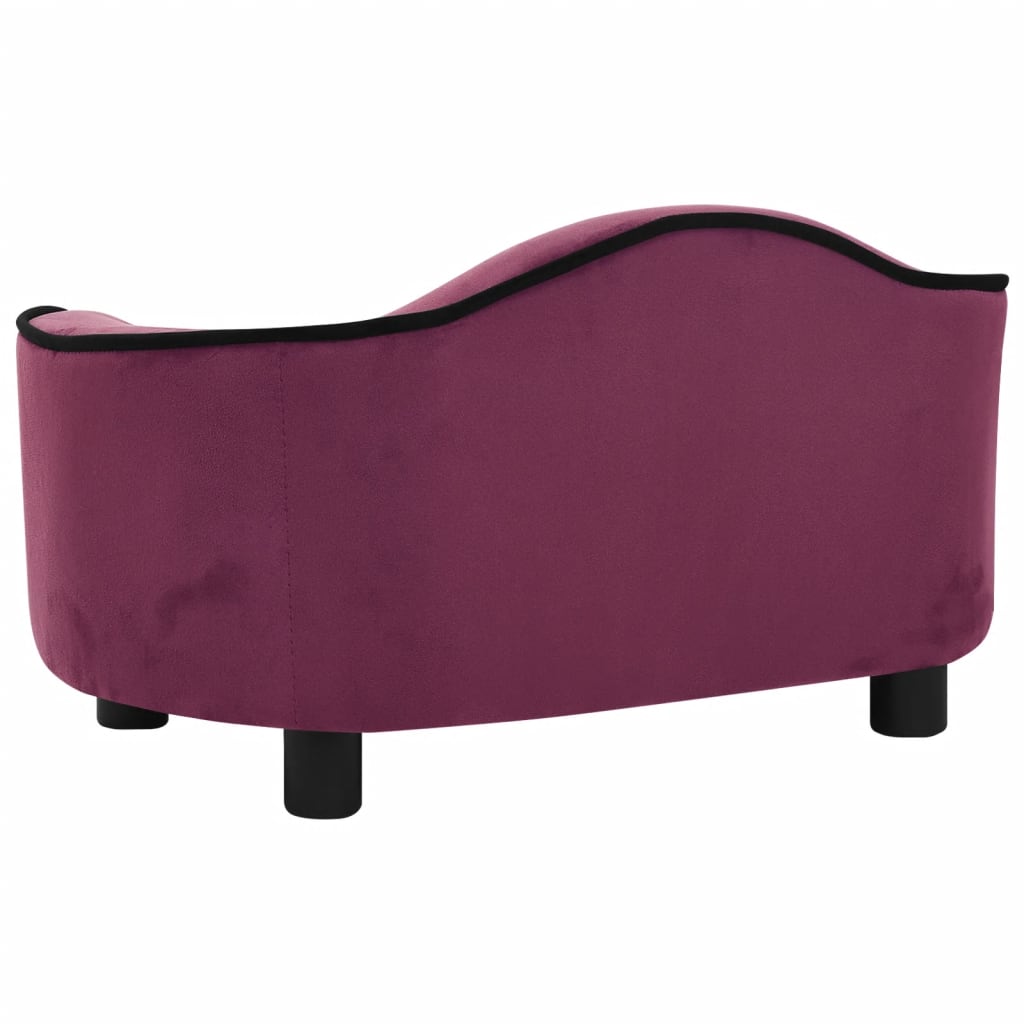 Hundesofa burgunder 67x47x36 cm plysj