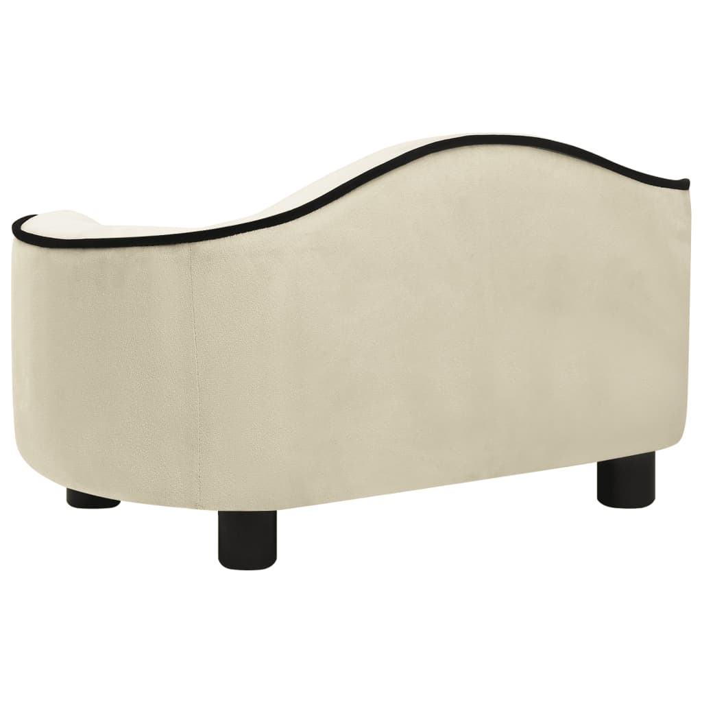 Hundesofa kremhvit 67x47x36 cm plysj