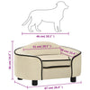 Hundesofa kremhvit 67x47x36 cm plysj