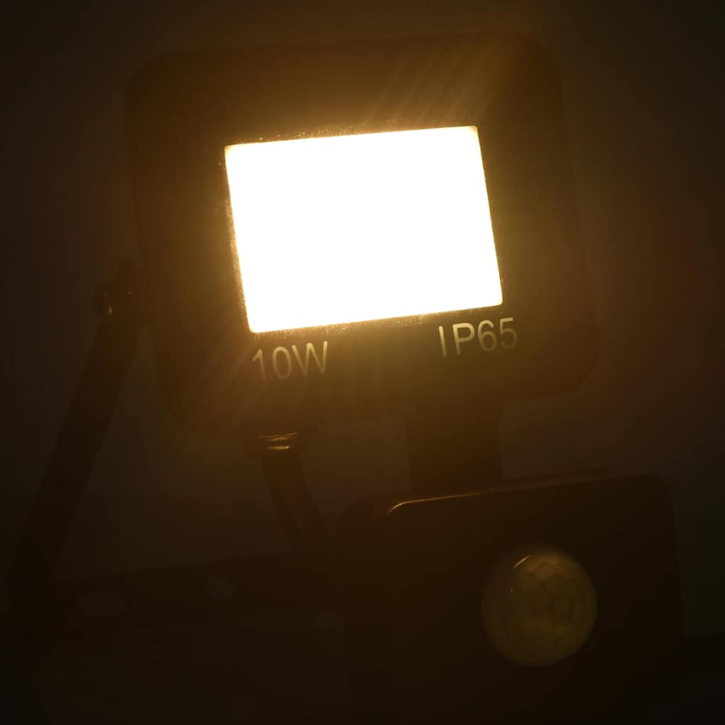 LED-flomlys med sensor 10 W varmhvit vidaXL