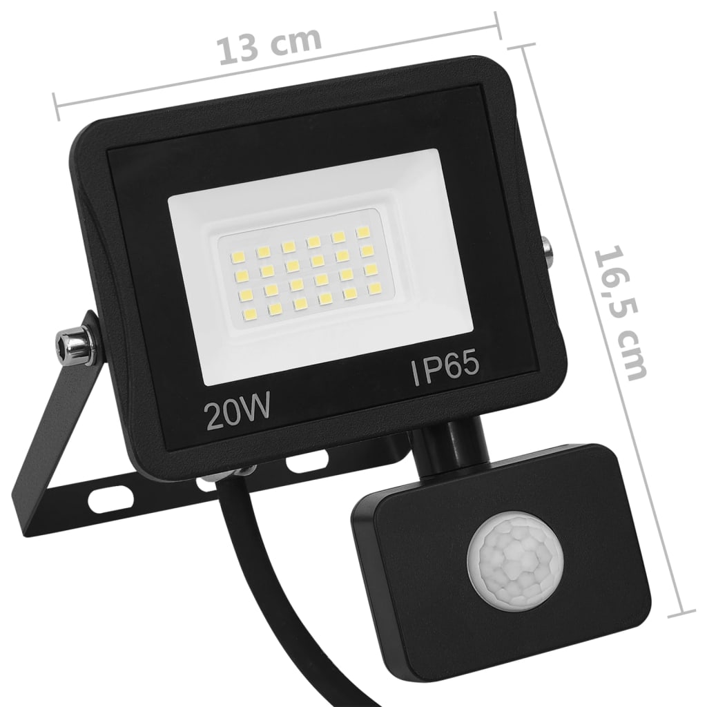 LED-flomlys med sensor 20 W varmhvit
