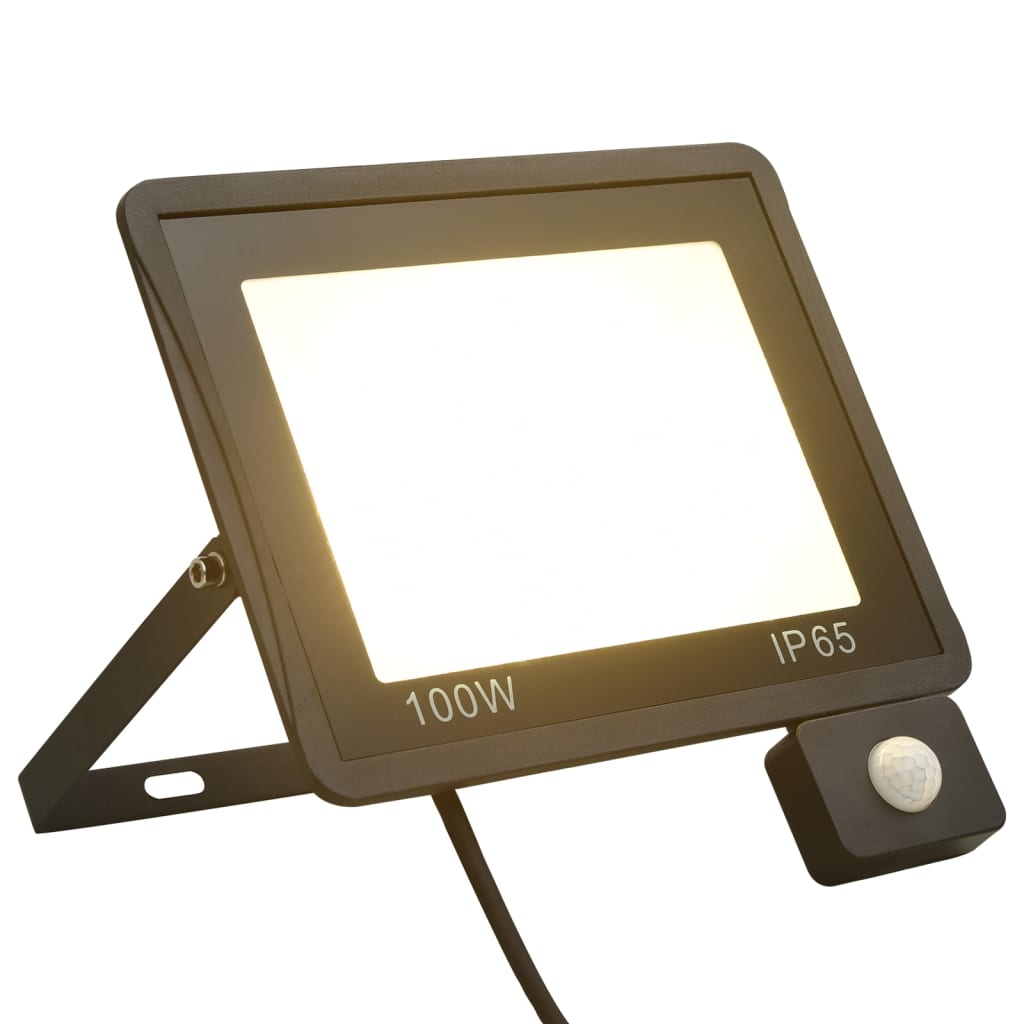 LED-flomlys med sensor 100 W varmhvit