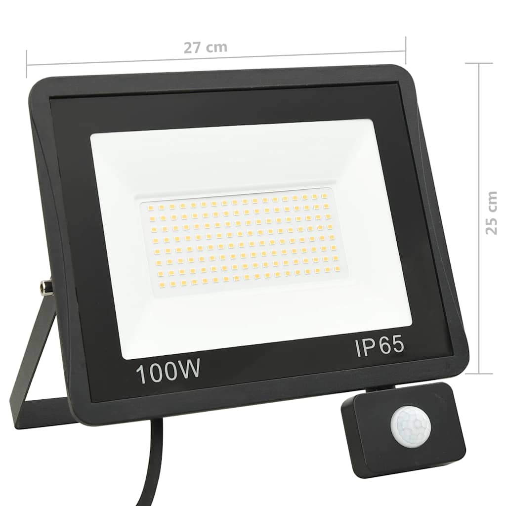 LED-flomlys med sensor 100 W kaldhvit