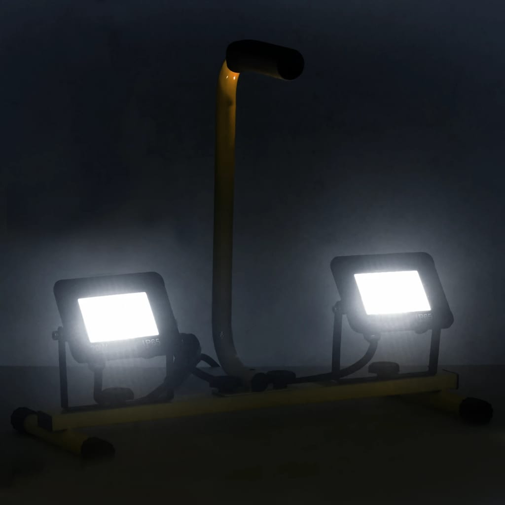 LED-flomlys med håndtak 2x20 W kaldhvit
