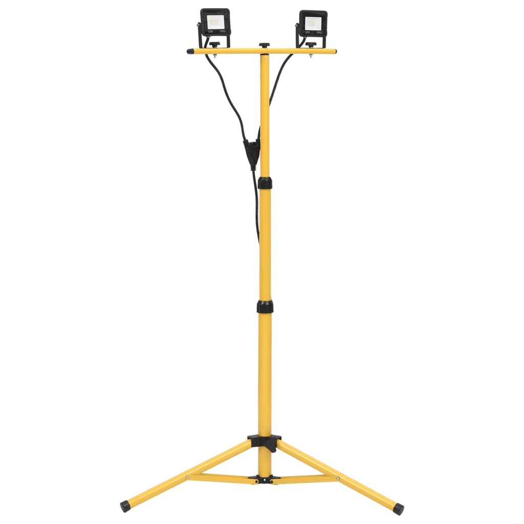 LED-flomlys med stativ 2x10 W varmhvit