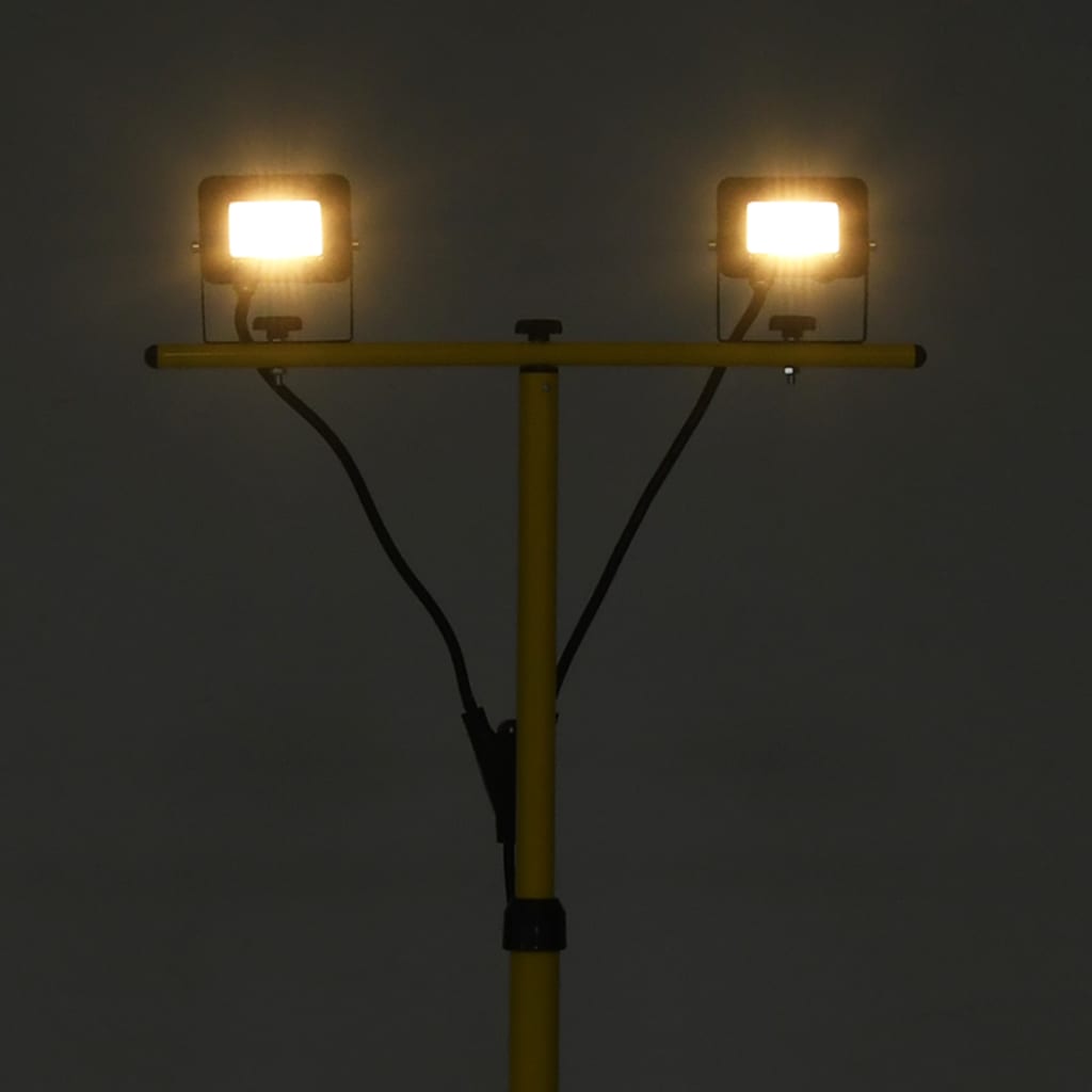 LED-flomlys med stativ 2x10 W varmhvit
