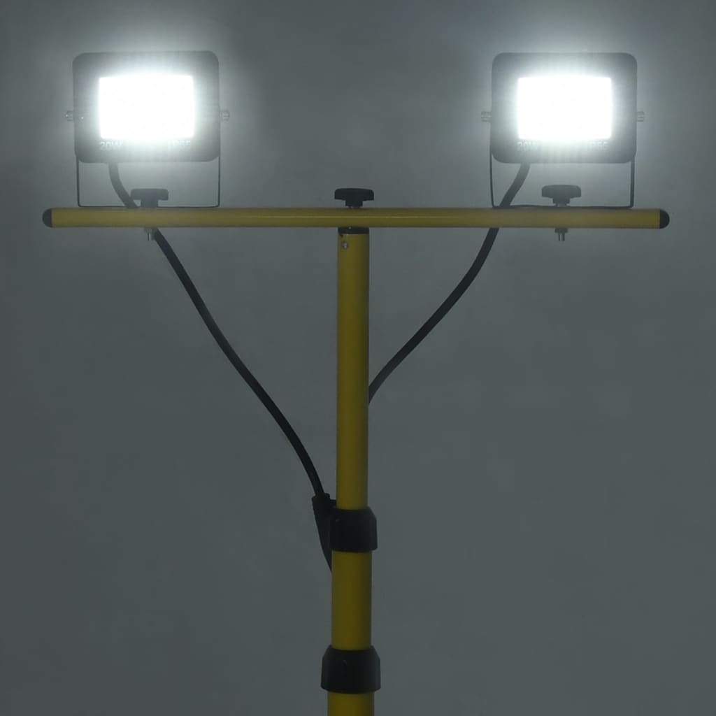 LED-flomlys med stativ 2x20 W kaldhvit