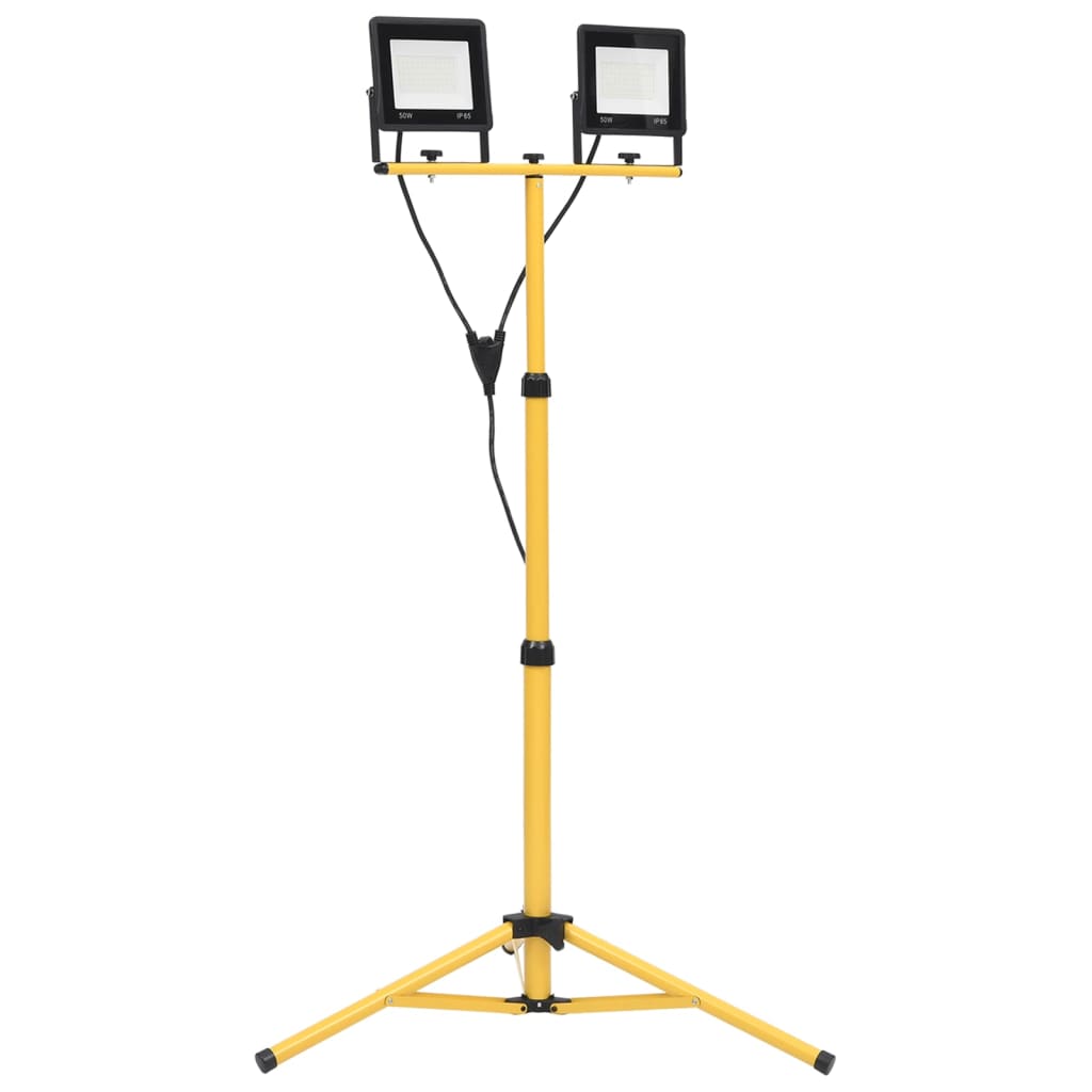 LED-flomlys med stativ 2x50 W kaldhvit