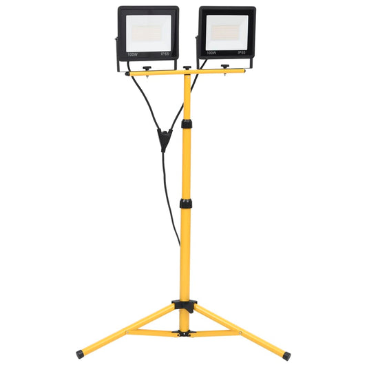 LED-flomlys med stativ 2x100 W kaldhvit