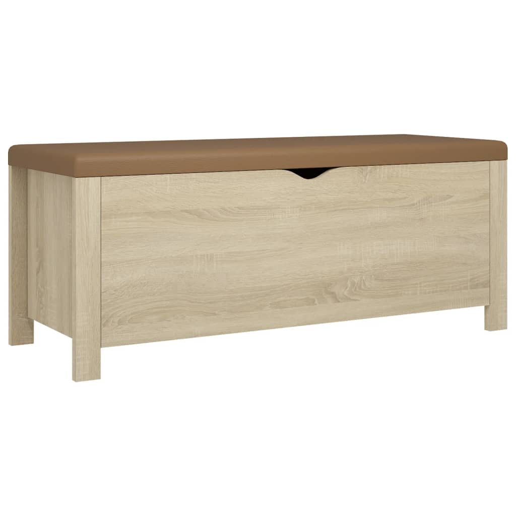 Putekasse med pute sonoma eik 105x40x45 cm konstruert tre