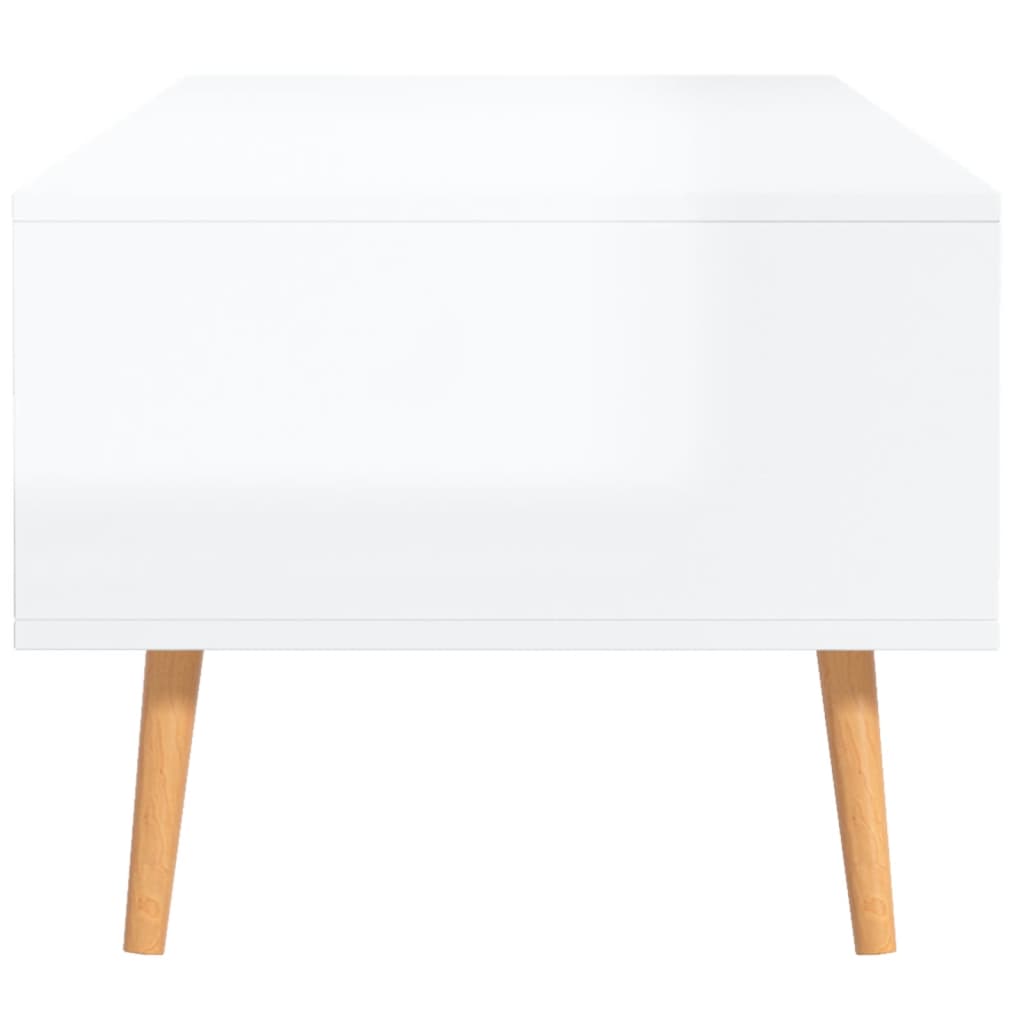 Salongbord høyglans hvit 100x49,5x43 cm sponplate