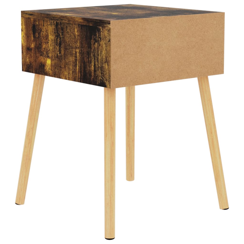 Nattbord 2 stk røkt eik 40x40x56 cm konstruert tre