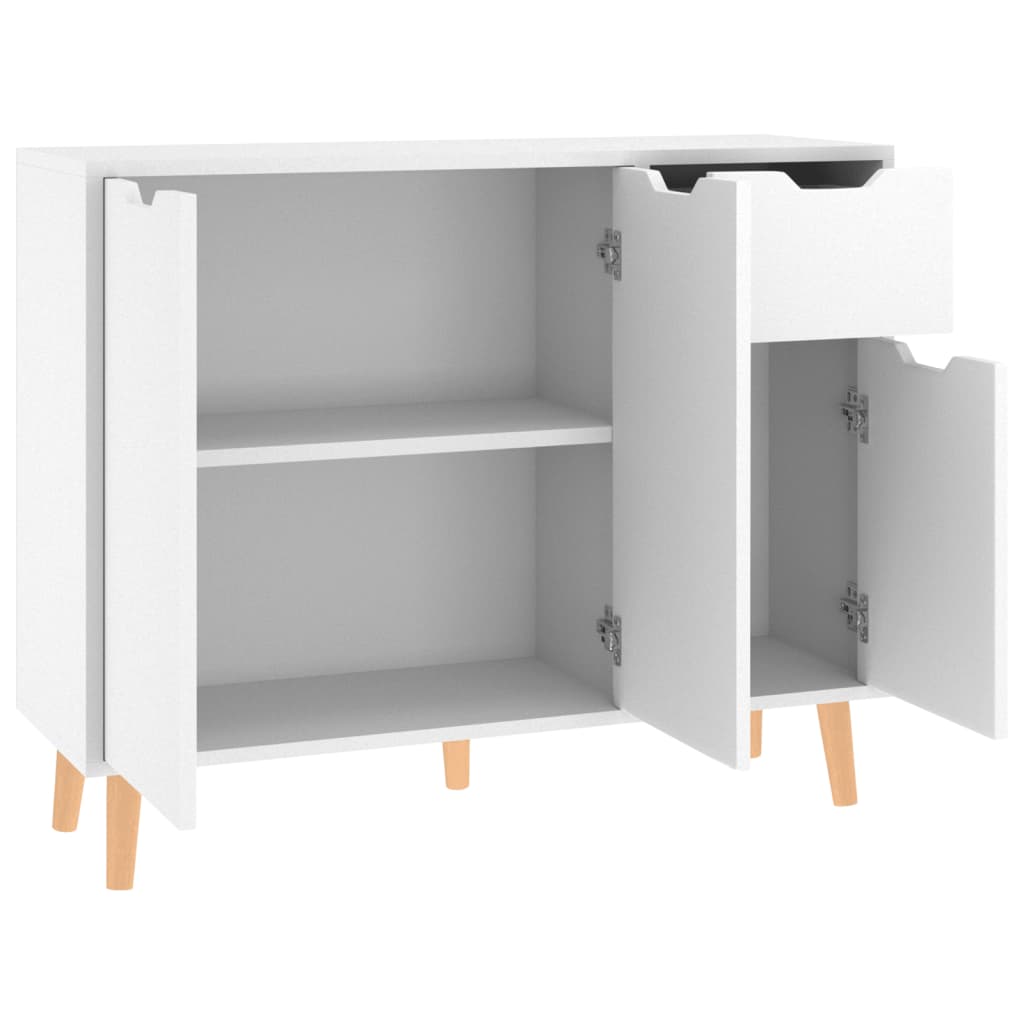 Skjenk hvit 90x30x72 cm konstruert tre