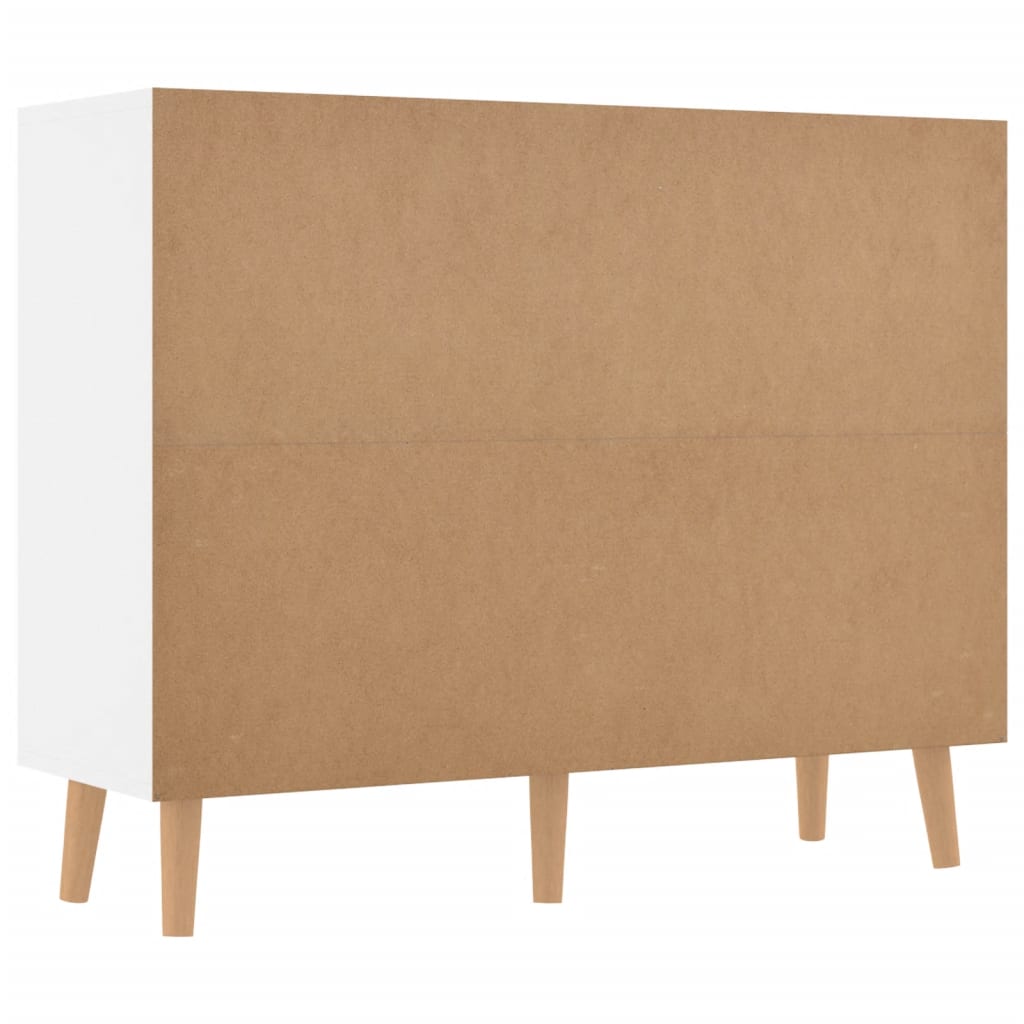 Skjenk høyglans hvit 90x30x72 cm konstruert tre
