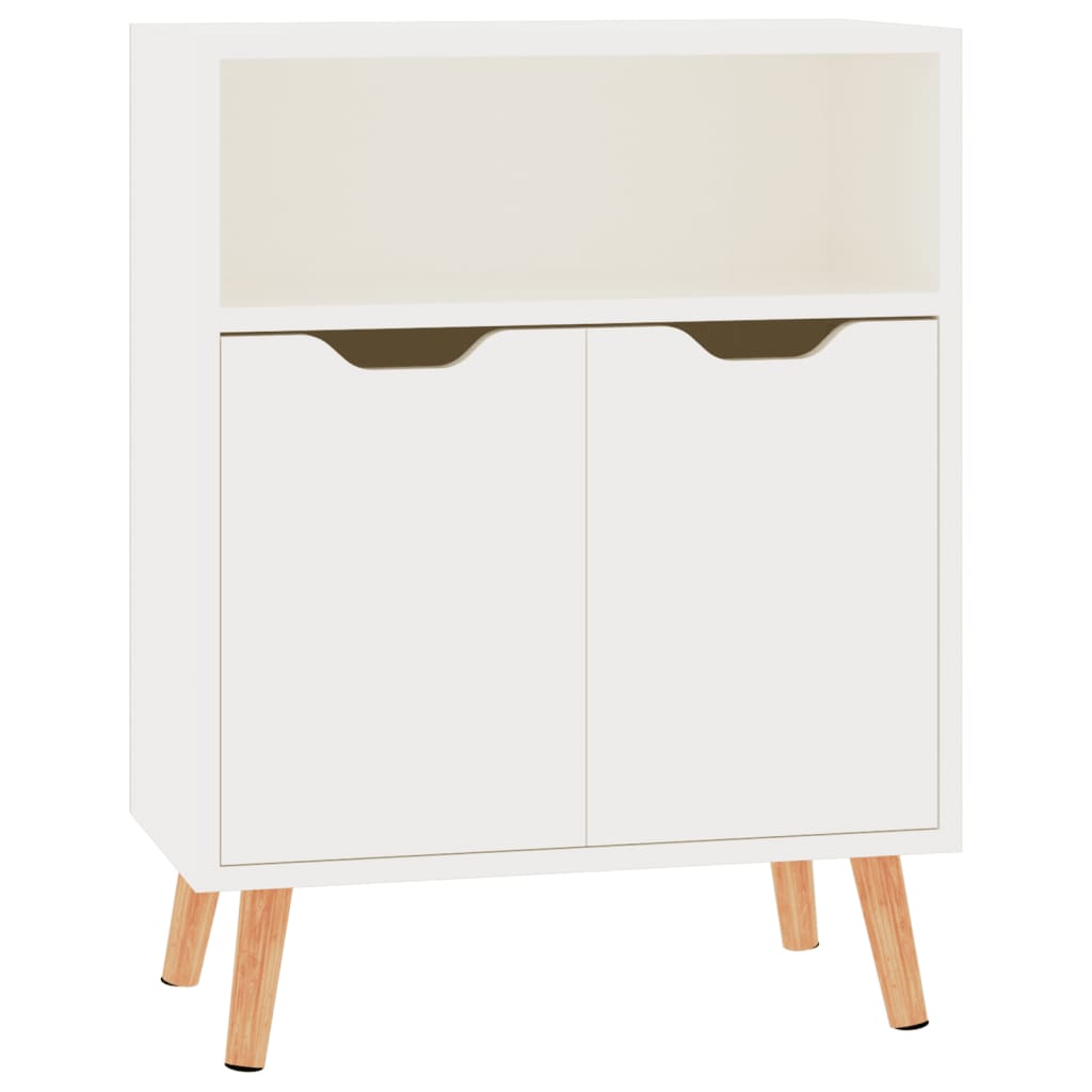 Skjenk høyglans hvit 60x30x72 cm konstruert tre