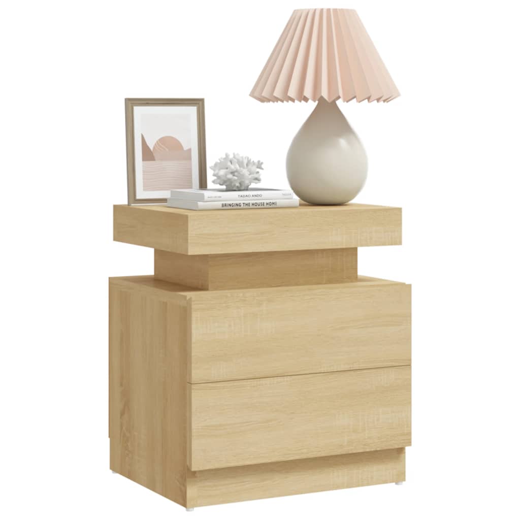 Nattbord sonoma eik 45x35x52 cm konstruert tre