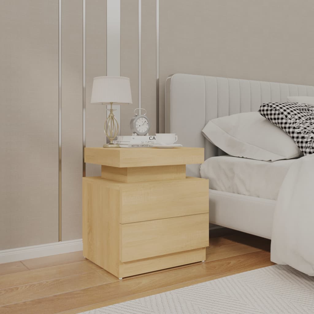 Nattbord sonoma eik 45x35x52 cm konstruert tre