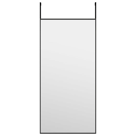 Dørspeil svart 30x60 cm glass og aluminium