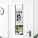 Dørspeil svart 30x100 cm glass og aluminium