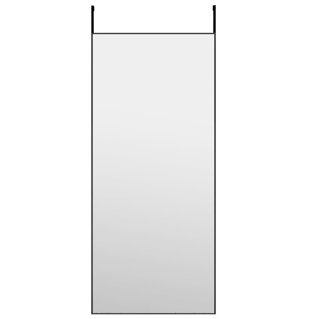 Dørspeil svart 40x100 cm glass og aluminium