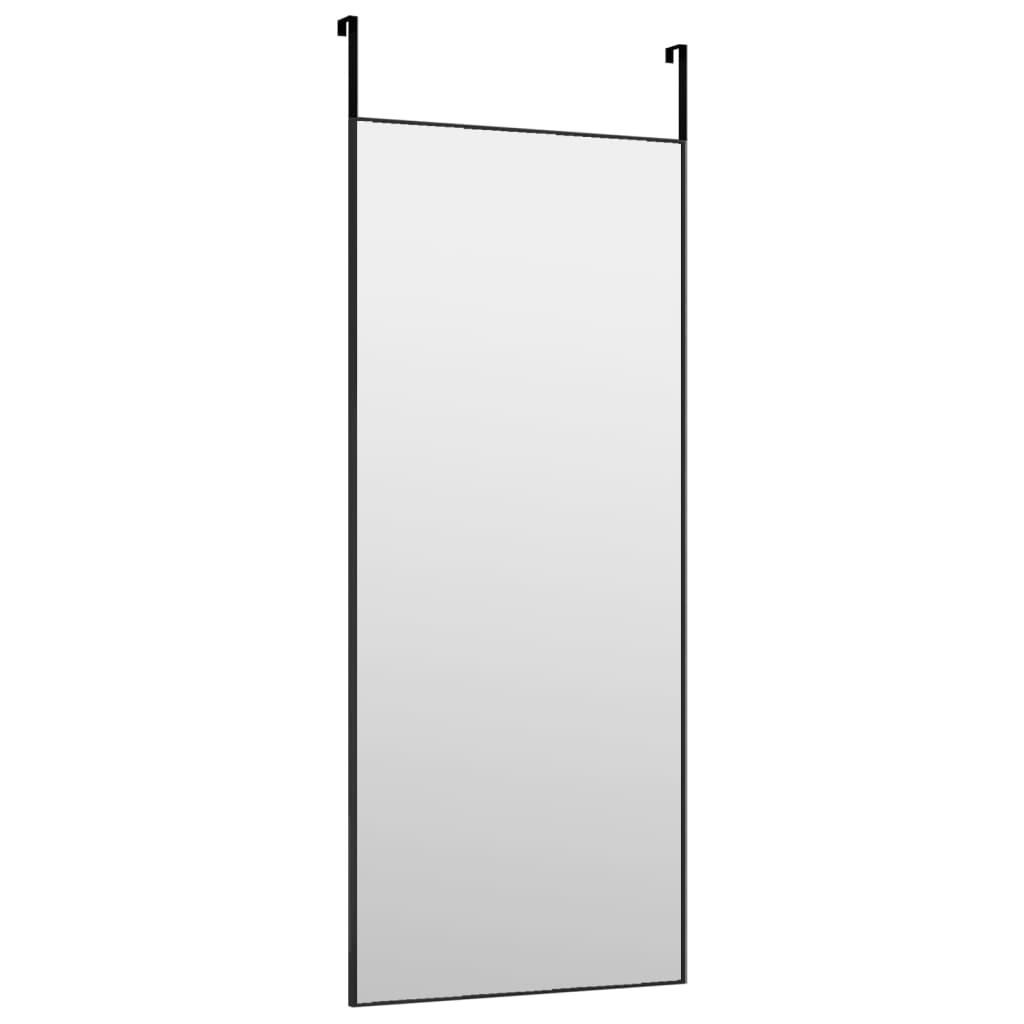 Dørspeil svart 40x100 cm glass og aluminium