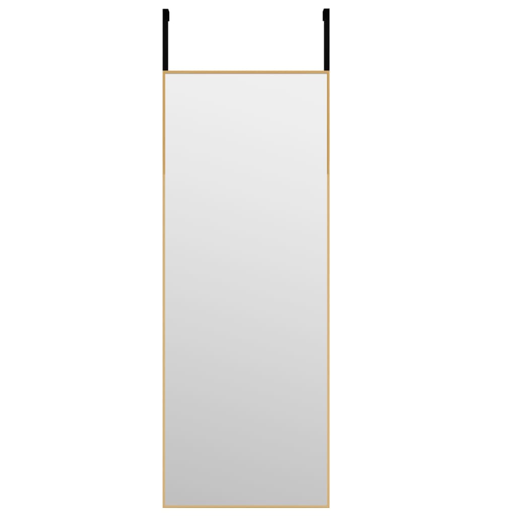 Dørspeil gull 30x80 cm glass og aluminium