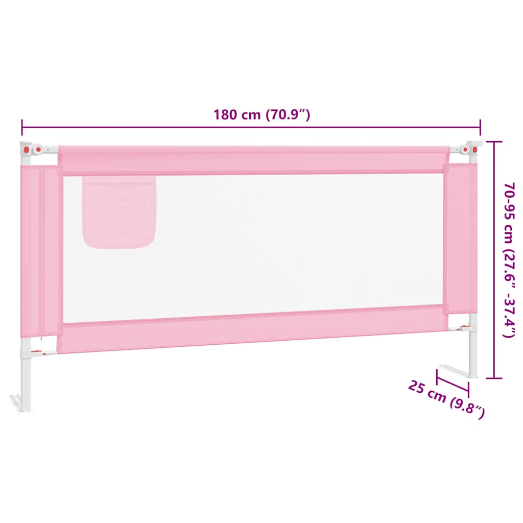 Sengehest småbarn rosa 180x25 cm stoff