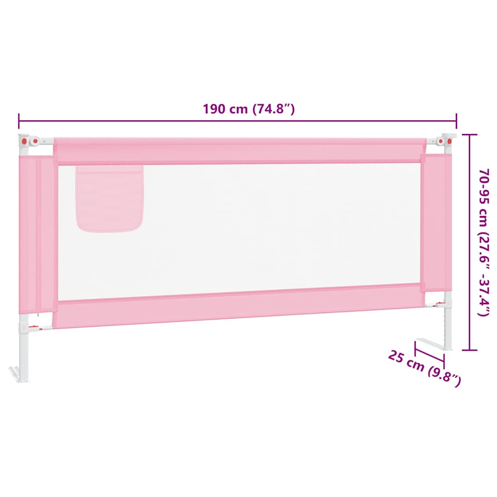 Sengehest småbarn rosa 190x25 cm stoff