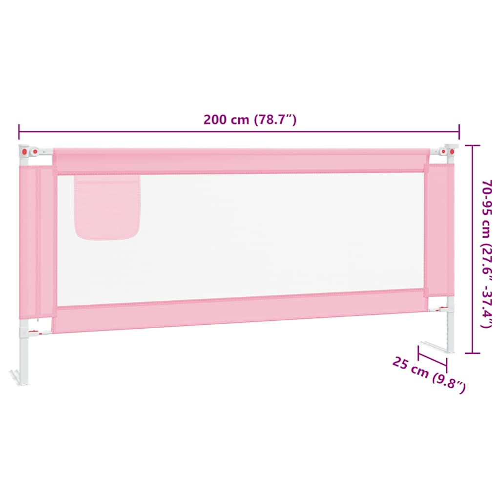 Sengehest småbarn rosa 200x25 cm stoff