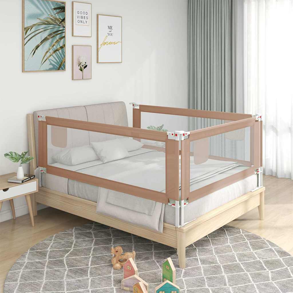 Sengehest småbarn gråbrun 150x25 cm stoff