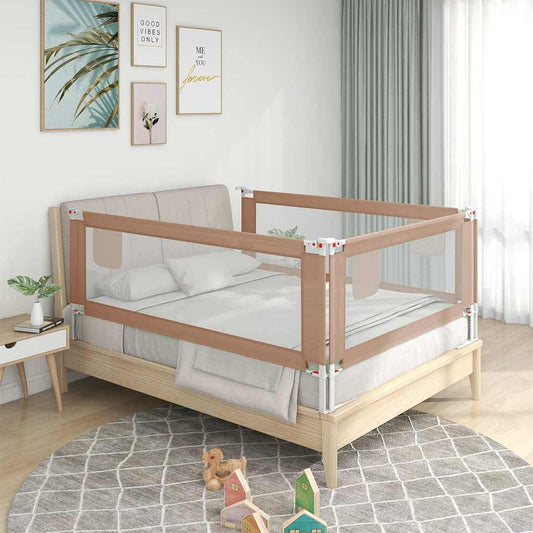 Sengehest småbarn gråbrun 150x25 cm stoff
