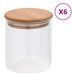 Glasskrukker med bambuslokk 6 stk 600 ml