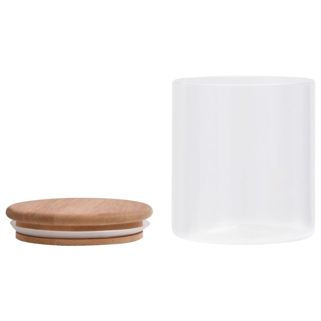 Glasskrukker med bambuslokk 6 stk 600 ml