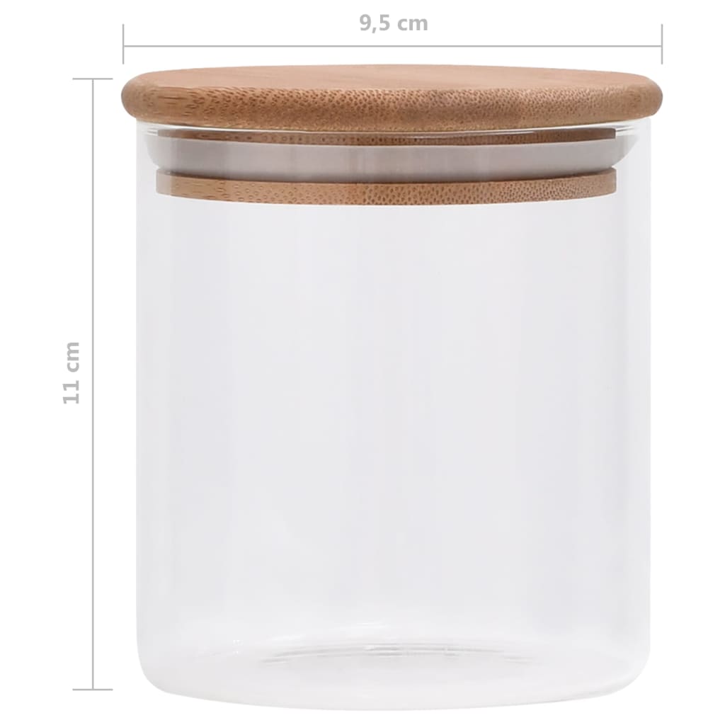 Glasskrukker med bambuslokk 10 stk 600 ml