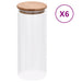Glasskrukker med bambuslokk 6 stk 1000 ml