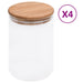 Glasskrukker med bambuslokk 4 stk 800 ml