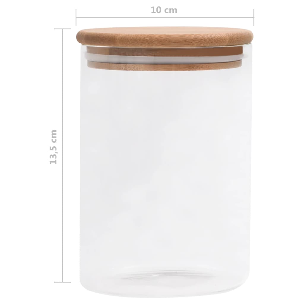 Glasskrukker med bambuslokk 4 stk 800 ml