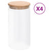Glasskrukker med bambuslokk 4 stk 1200 ml
