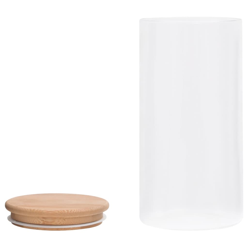 Glasskrukker med bambuslokk 4 stk 1200 ml