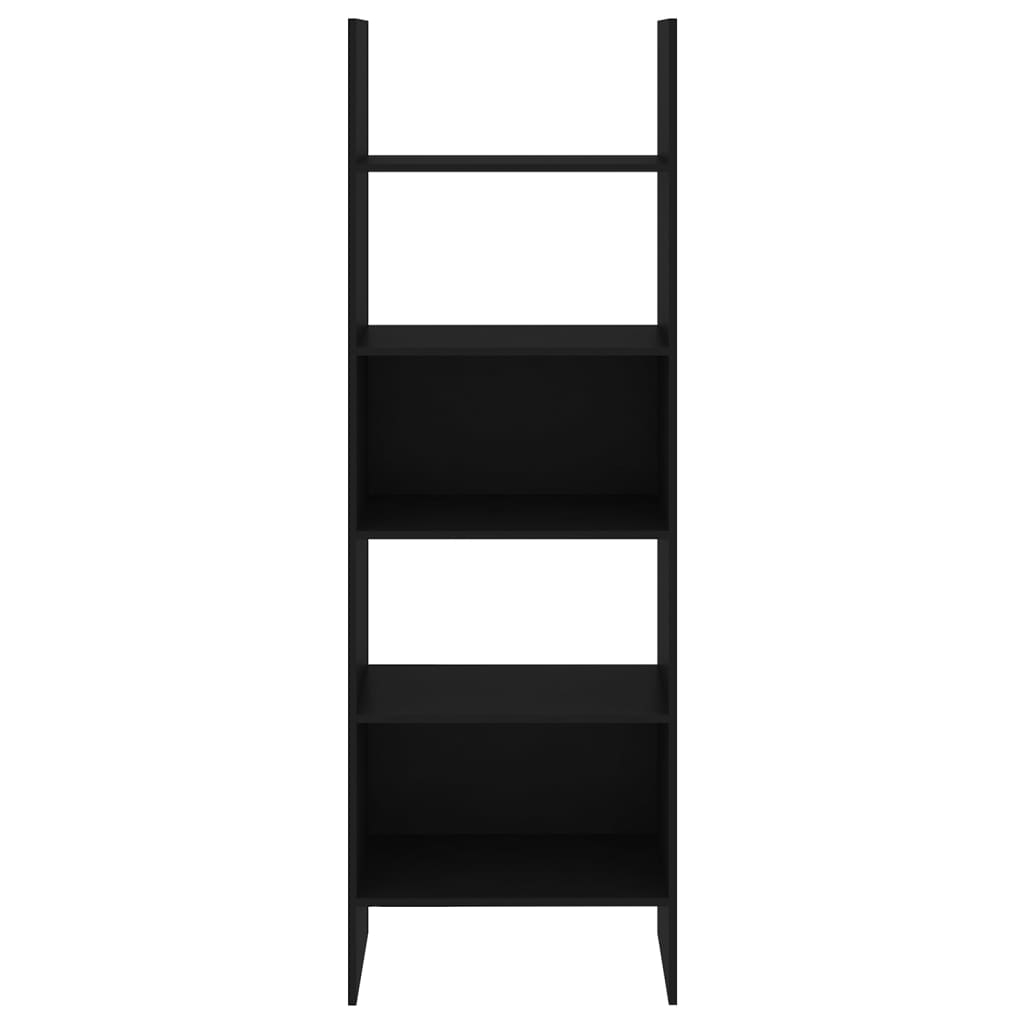 Bokhylle svart 60x35x180 cm konstruert tre