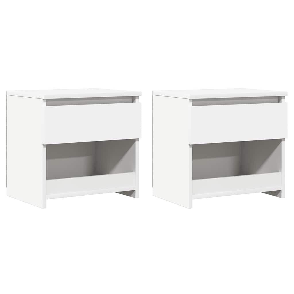 Nattbord 2 stk hvit 40x30x39 cm konstruert tre