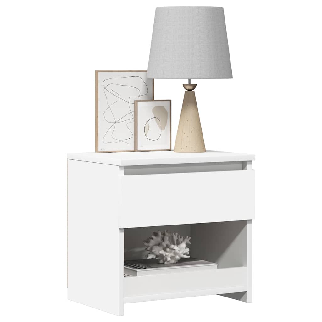 Nattbord 2 stk hvit 40x30x39 cm konstruert tre