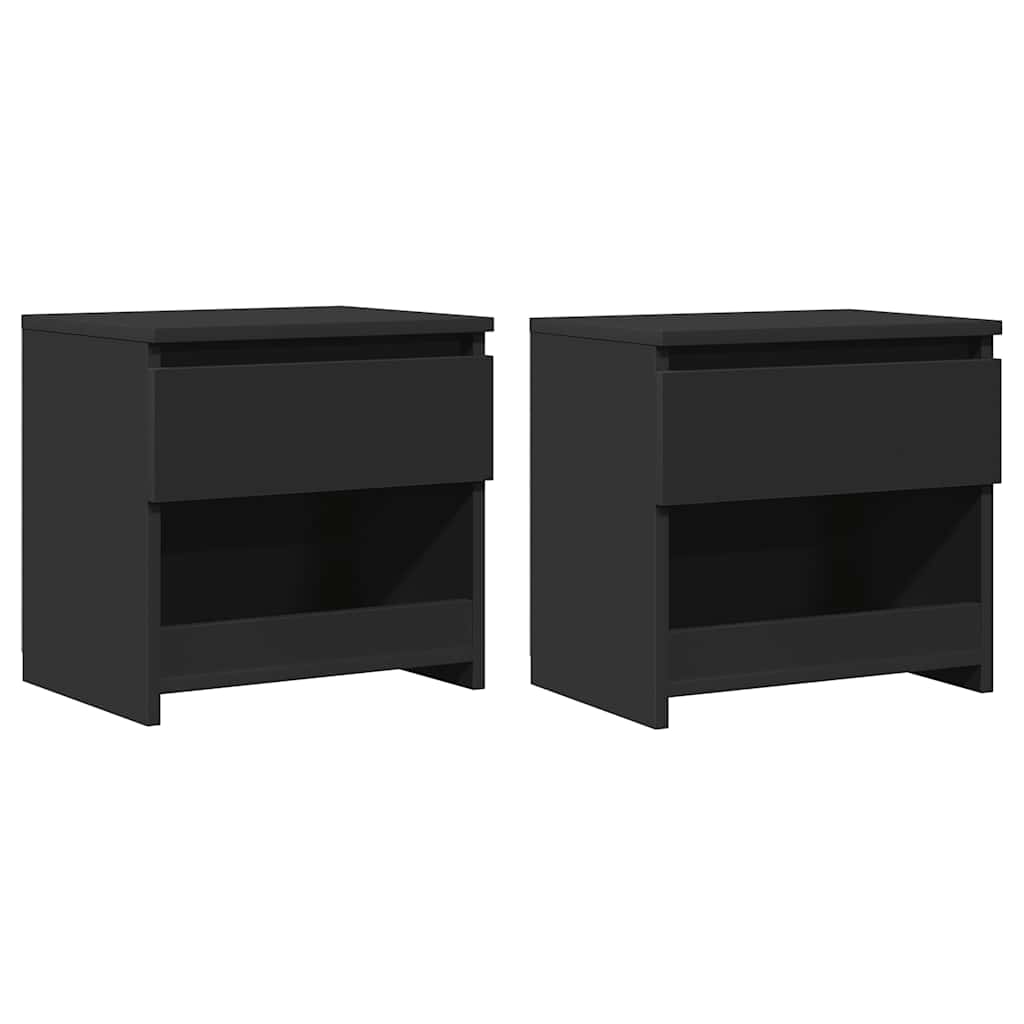 Nattbord 2 stk svart 40x30x39 cm konstruert tre