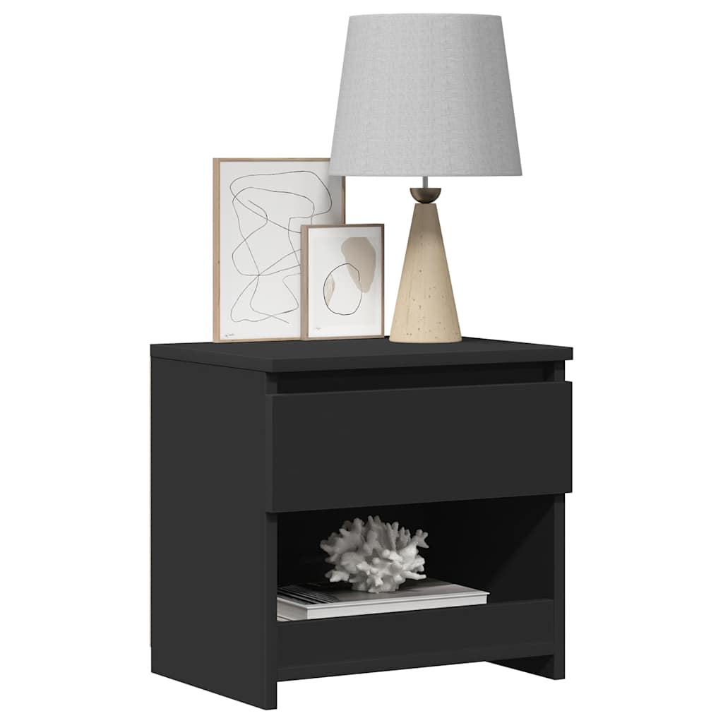 Nattbord 2 stk svart 40x30x39 cm konstruert tre