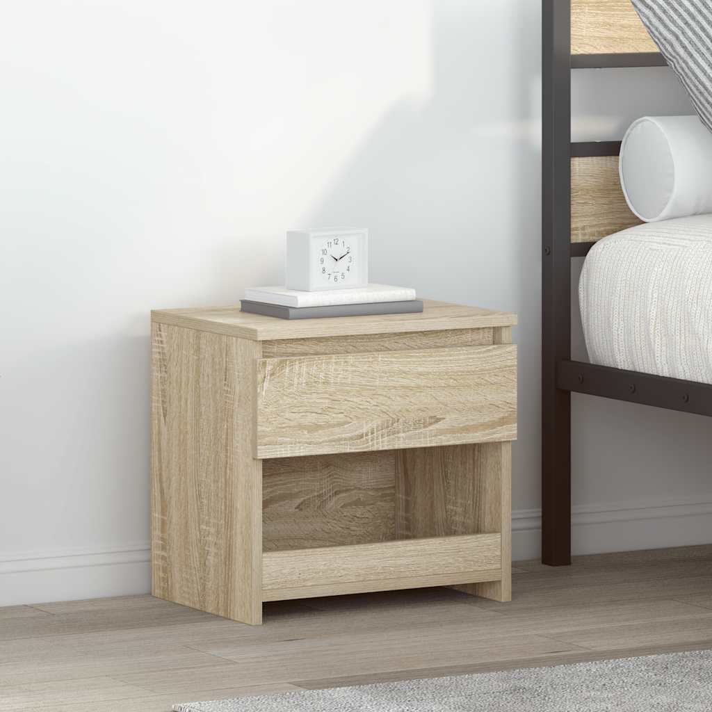 Nattbord 2 stk sonoma eik 40x30x39 cm konstruert tre