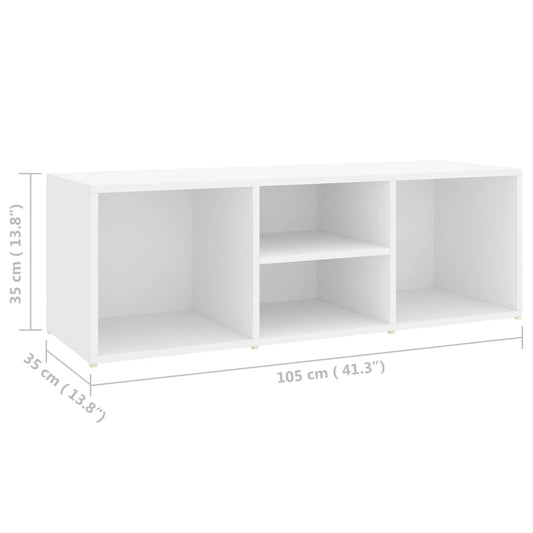 Skobenk hvit 105x35x35 cm konstruert tre