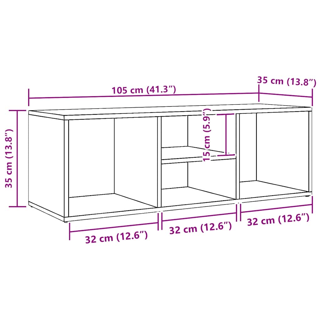 Skobenk svart 105x35x35 cm konstruert tre
