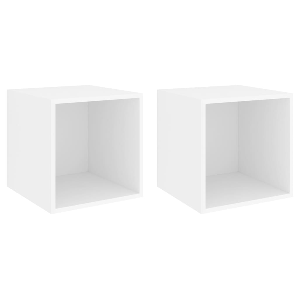 Veggskap i 2 stk 37x37x37 cm konstruert tre hvit