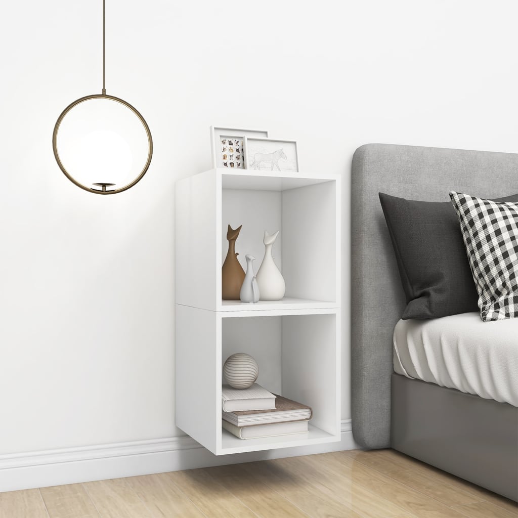 Veggskap i 2 stk 37x37x37 cm konstruert tre hvit