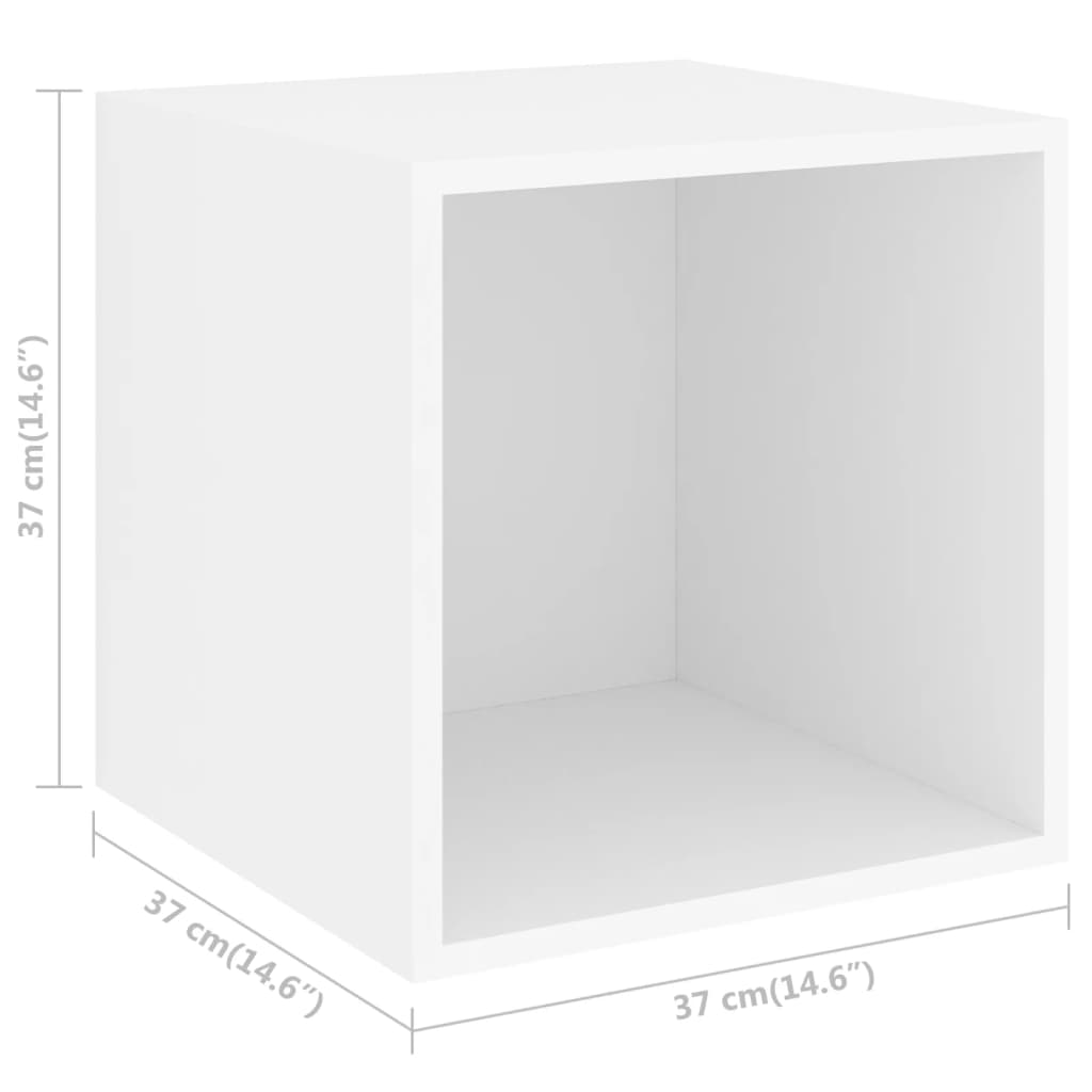 Veggskap i 2 stk 37x37x37 cm konstruert tre hvit
